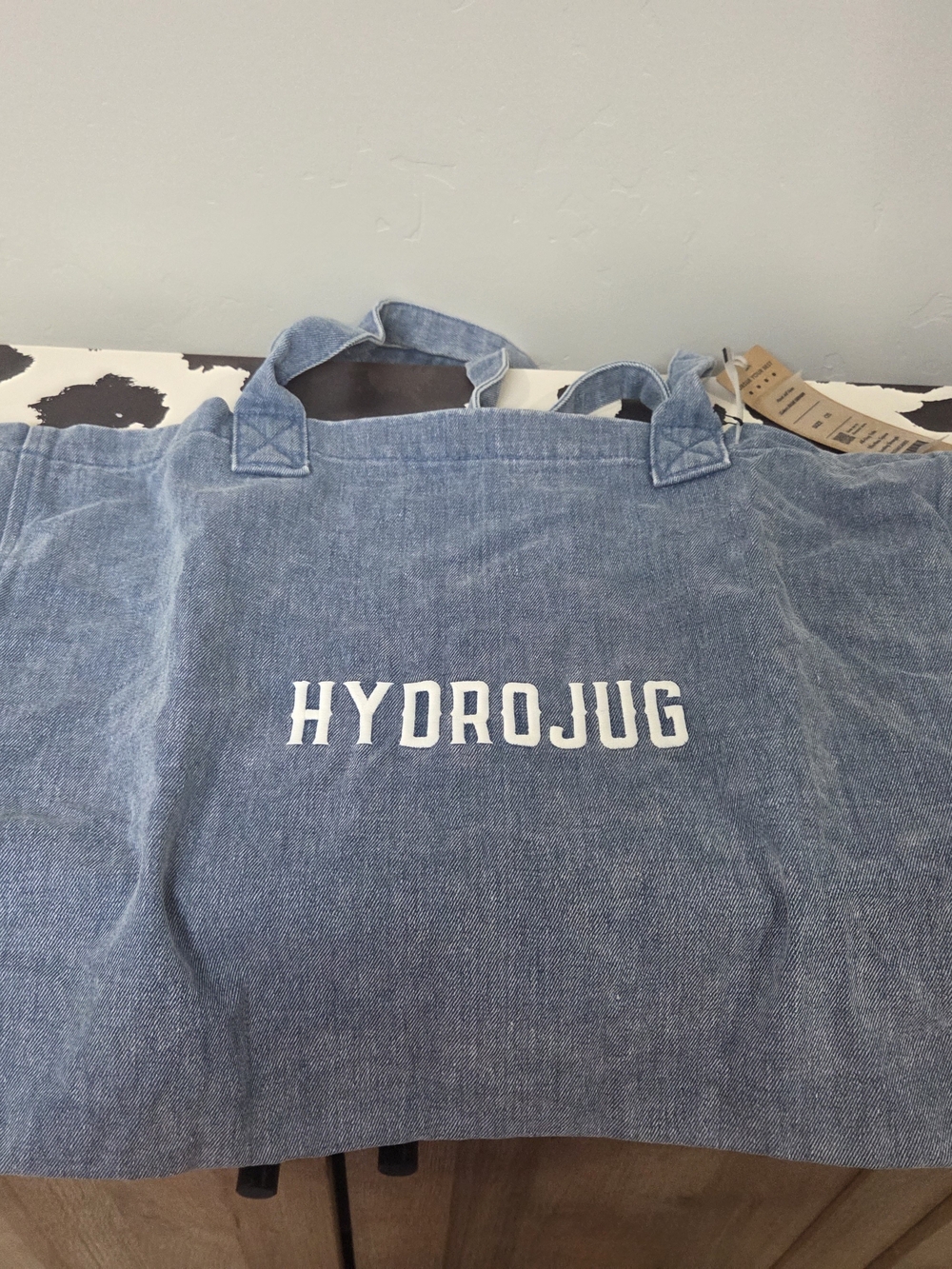 HYDROJUG Denim Tote Bag - Blue with White Logo